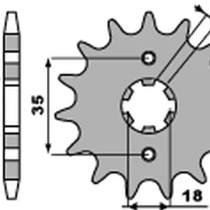 Značkový PBR řetězové kolečko přední 2053 15 18NC (JTF1559.15) (STD.+1) (MADE IN ITALY)